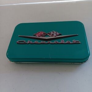 Chevrolet Limited Edition Tin With 2 Packs Of Bicycle Playing Cards 1 Open